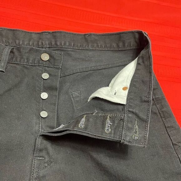 Levi’s VTG 90s Black Men’s Button Fly Straight Leg Denim Jeans Size 38 X 31 - Picture 7 of 13